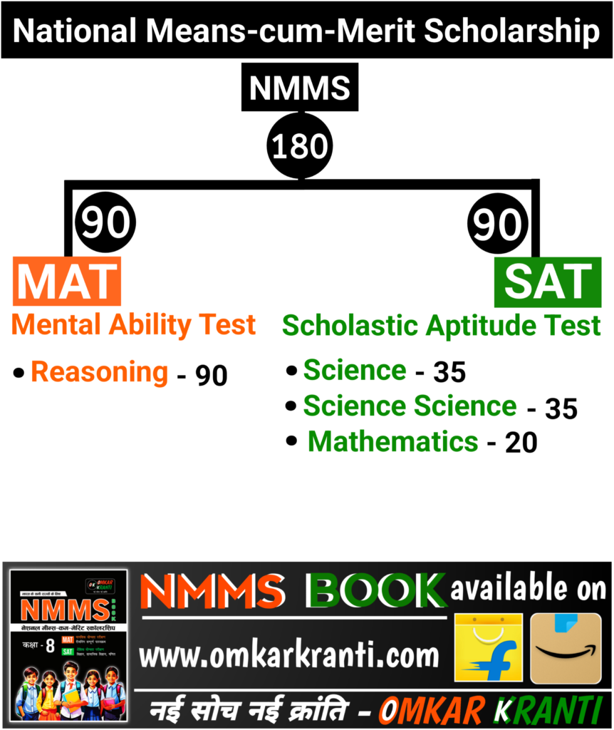 Diagram of NMMS exam pattern in English